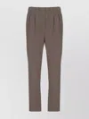 Brunello Cucinelli Silk Blend Straight Leg Trousers In Brown