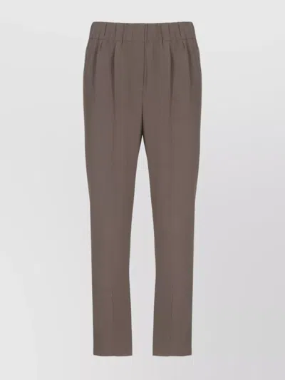 BRUNELLO CUCINELLI SILK BLEND STRAIGHT LEG TROUSERS