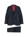 Brunello Cucinelli Men Blue Textured Notched Lapel Suit In Blue