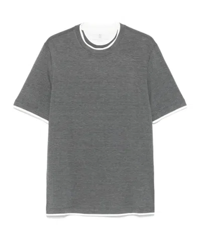 BRUNELLO CUCINELLI SILK-BLEND T-SHIRT