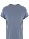 Brunello Cucinelli Cashmere Silk Lurex T-shirt In Blue