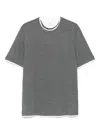 Brunello Cucinelli Silk Blend T-shirt In Gray