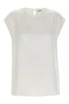 Brunello Cucinelli Silk Satin Top In White