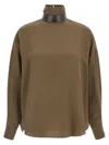 Brunello Cucinelli Silk Blouse In Brown