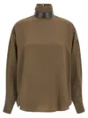 Brunello Cucinelli Silk Blouse In Brown