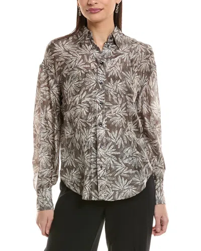 Brunello Cucinelli Silk Blouse In Brown