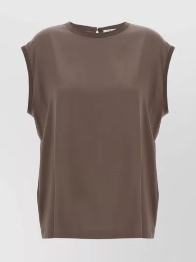 BRUNELLO CUCINELLI SILK BLOUSE KEYHOLE BACK