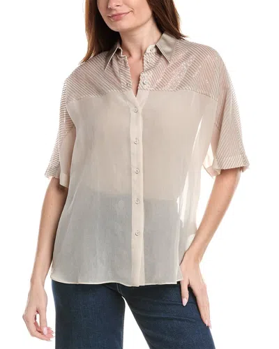 Brunello Cucinelli Silk Blouse In Sand