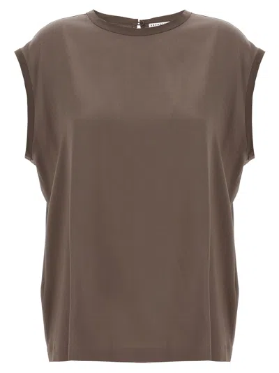 Brunello Cucinelli Silk Blouse Shirt And Blouse Brown
