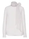 Brunello Cucinelli Silk Blouse With Diamond Cut Brass In White