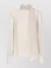 Brunello Cucinelli Silk Blouse With Diamond Cut Brass In White