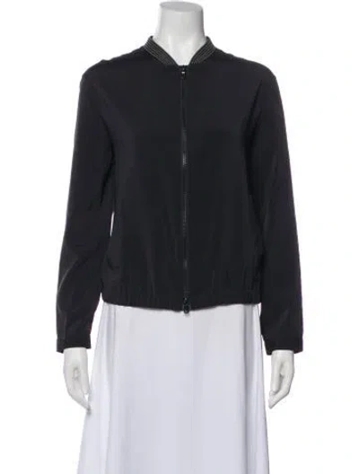Pre-owned Brunello Cucinelli Silk Bomber Jacket In Black