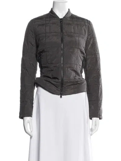 Pre-owned Brunello Cucinelli Silk Bomber Jacket In Grey