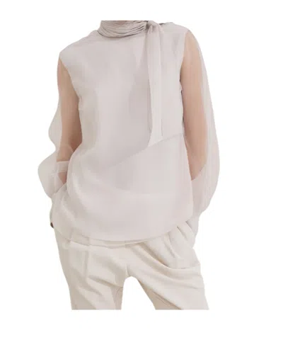 Brunello Cucinelli Silk Bow Top