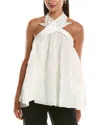 Brunello Cucinelli Silk Capelet Top In White