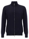 Brunello Cucinelli Silk Cashmere Cardigan Sweaters And Cardigans Black In Blue