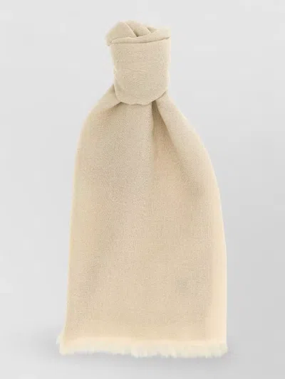 Brunello Cucinelli Silk Cashmere Rectangular Scarf Refined Drape In Neutral