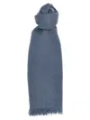Brunello Cucinelli Silk Cashmere Scarf Scarves And Foulards Light Blue In Blue