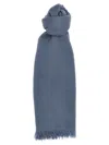 Brunello Cucinelli Silk Cashmere Scarf Scarves And Foulards Light Blue