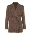 Brunello Cucinelli Blazer With Prince Of Wales Embroidery In Brown