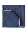 Brunello Cucinelli Silk Chevron Pocket Square In Blue