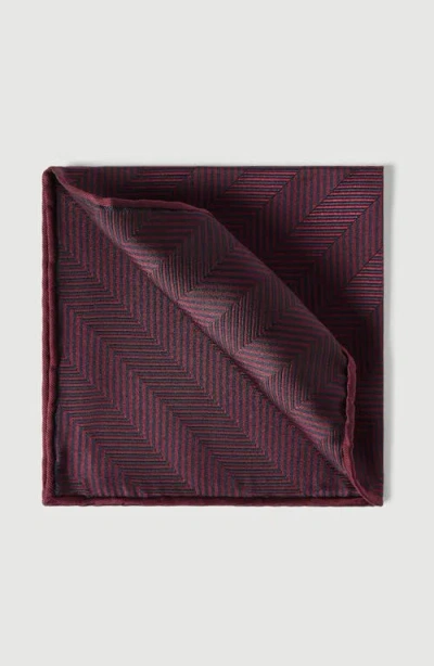 Brunello Cucinelli Silk Chevron Pocket Square In Burgundy
