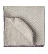 Brunello Cucinelli Silk Chevron Pocket Square In Neutral