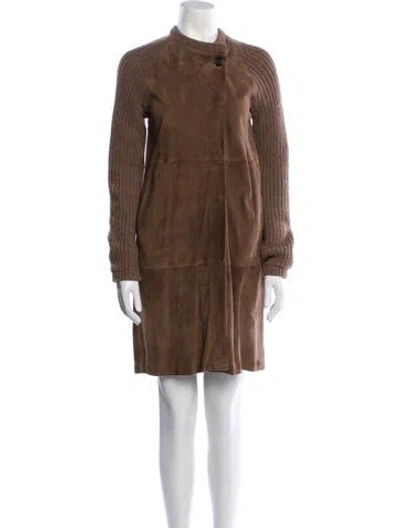 Pre-owned Brunello Cucinelli Silk Coat In Brown