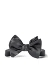 Brunello Cucinelli Silk-cotton Blend Bow Tie In Gray