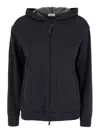 Brunello Cucinelli Grey Hoodie With Zip Closure In Grey