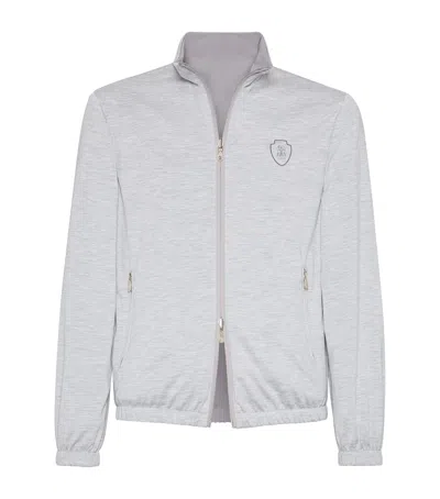 Brunello Cucinelli Silk-cotton-nylon Reversible Jacket In White