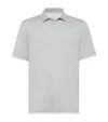 Brunello Cucinelli Grey Jersey Faux-layering Polo Shirt In Grey