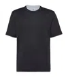 Brunello Cucinelli Contrasting-trim Jersey T-shirt In Black