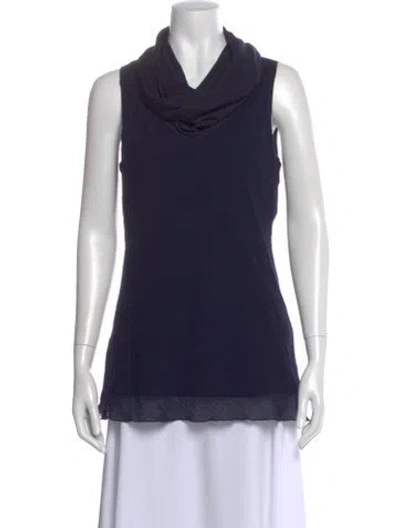 Pre-owned Brunello Cucinelli Silk Cowl Neck Top In Gray