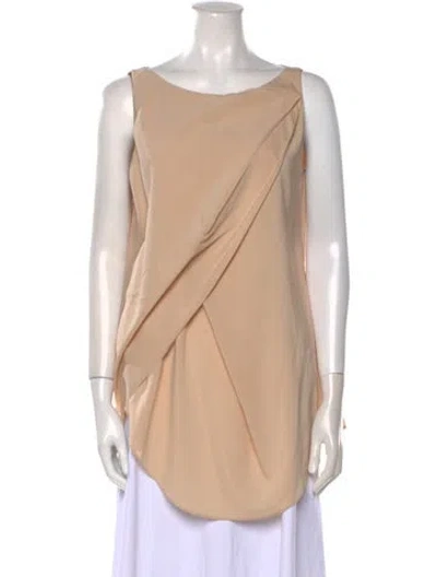 Pre-owned Brunello Cucinelli Silk Cowl Neck Tunic In Neutral