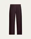 Brunello Cucinelli Silk Crepe Cady Tailored Straight-leg Pull-on Pants In Purple