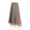 Brunello Cucinelli Silk Crêpe Midi Skirt