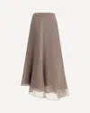Brunello Cucinelli Silk Crêpe Midi Skirt