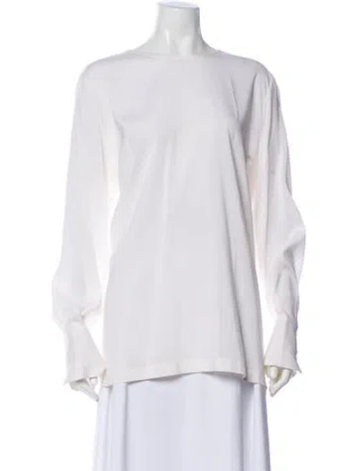 Pre-owned Brunello Cucinelli Silk Crew Neck Blouse In Neutral