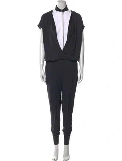 Pre-owned Brunello Cucinelli Silk Crew Neck Jumpsuit In Gray