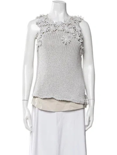 Pre-owned Brunello Cucinelli Silk Crew Neck Sweater In Grey