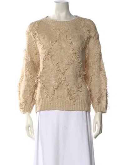 Pre-owned Brunello Cucinelli Silk Crew Neck Sweater W/ Tags In Neutral