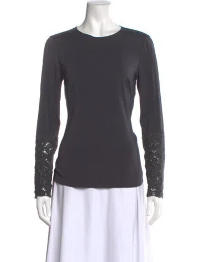 Pre-owned Brunello Cucinelli Silk Crew Neck Top In Gray