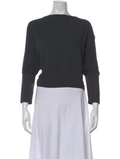 Pre-owned Brunello Cucinelli Silk Crew Neck Top In Gray