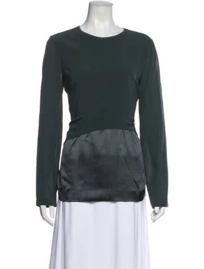 Pre-owned Brunello Cucinelli Silk Crew Neck Top In Green