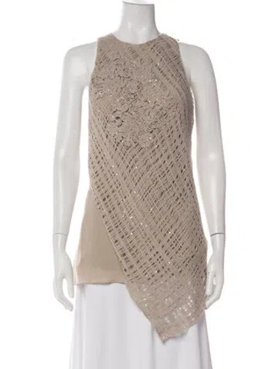 Pre-owned Brunello Cucinelli Silk Crew Neck Top In Green