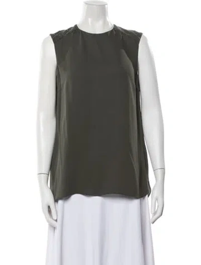 Pre-owned Brunello Cucinelli Silk Crew Neck Top In Green