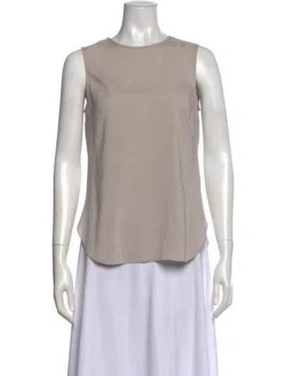 Pre-owned Brunello Cucinelli Silk Crew Neck Top In Neutral