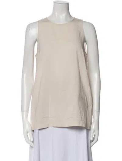 Pre-owned Brunello Cucinelli Silk Crew Neck Top In Neutral