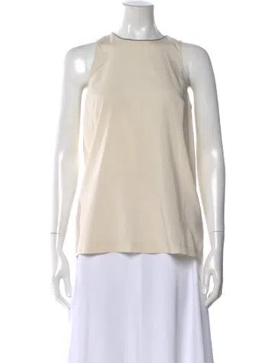 Pre-owned Brunello Cucinelli Silk Crew Neck Top In Neutral